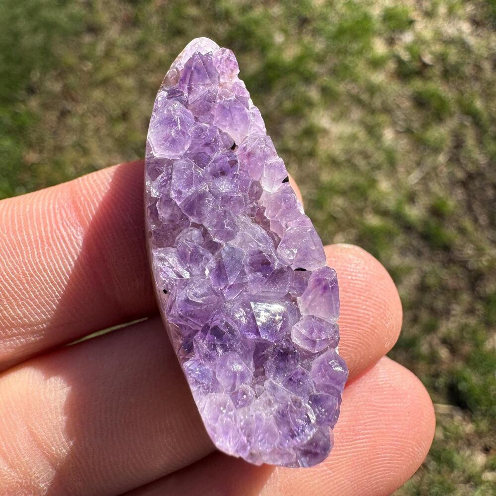 55 carat Amethyst Custom Cut Cabochon Druzy Hand Cut